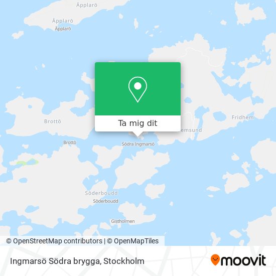 Ingmarsö Södra brygga karta