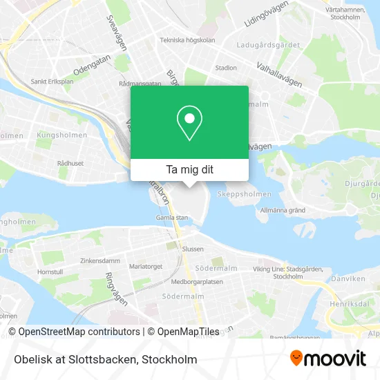 Obelisk at Slottsbacken karta