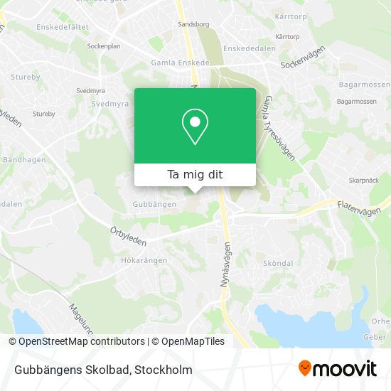 Gubbängens Skolbad karta