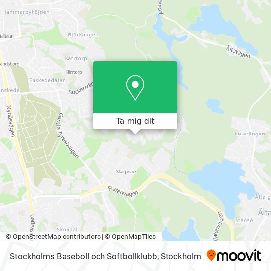 Stockholms Baseboll och Softbollklubb karta