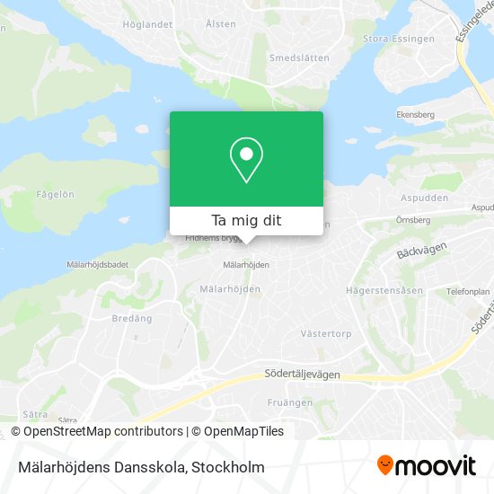 Mälarhöjdens Dansskola karta