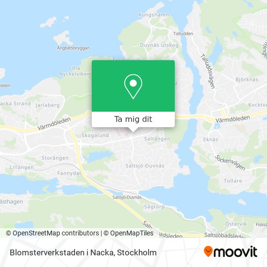 Blomsterverkstaden i Nacka karta