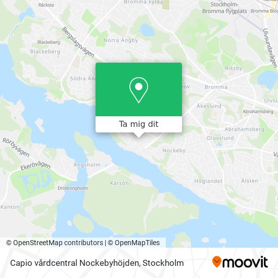 Capio vårdcentral Nockebyhöjden karta
