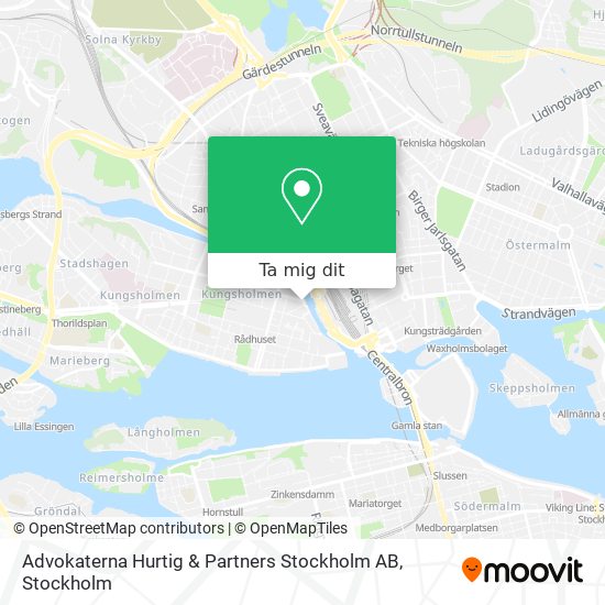 Advokaterna Hurtig & Partners Stockholm AB karta