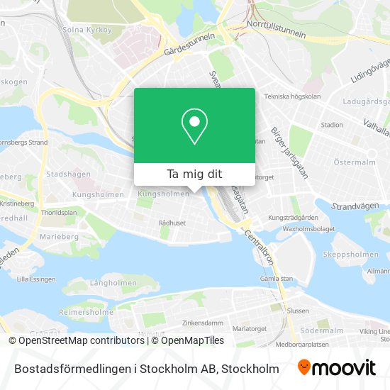 Bostadsförmedlingen i Stockholm AB karta