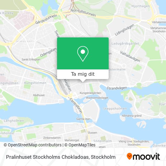 Pralinhuset Stockholms Chokladoas karta