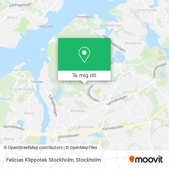 Felicias Klippotek Stockholm karta