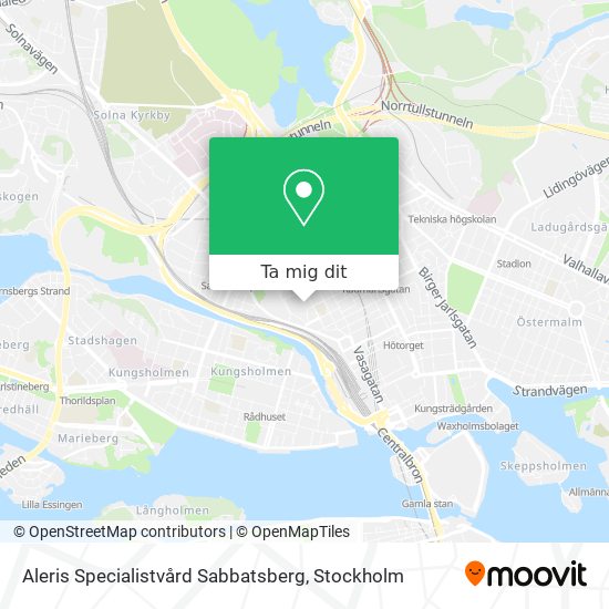 Aleris Specialistvård Sabbatsberg karta