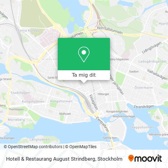 Hotell & Restaurang August Strindberg karta