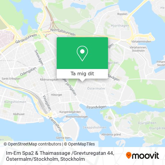 Im-Em Spa2 & Thaimassage /Grevturegatan 44, Östermalm / Stockholm karta