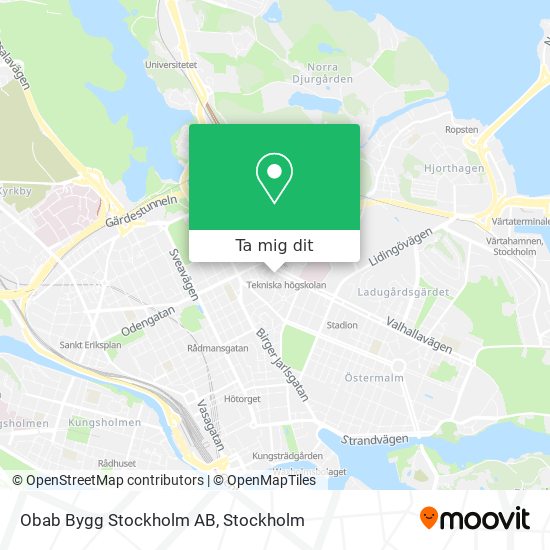 Obab Bygg Stockholm AB karta