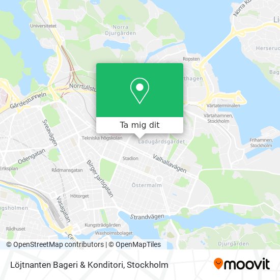 Löjtnanten Bageri & Konditori karta