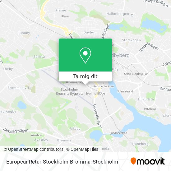 Europcar Retur-Stockholm-Bromma karta