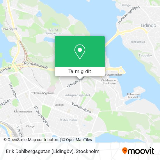 Erik Dahlbergsgatan (Lidingöv) karta
