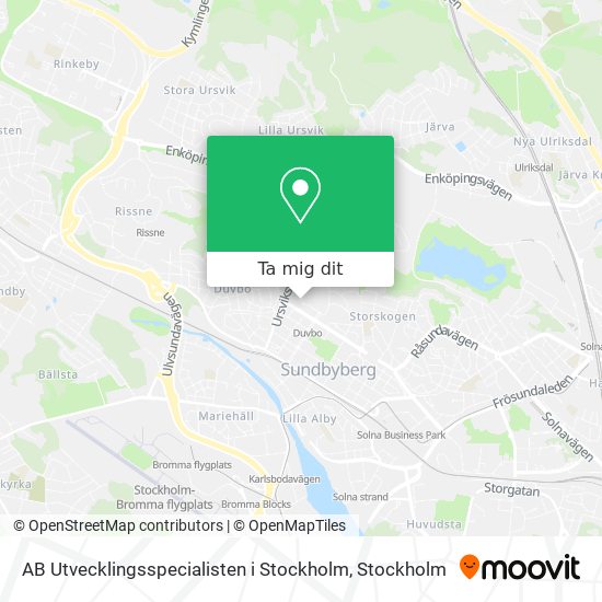 AB Utvecklingsspecialisten i Stockholm karta