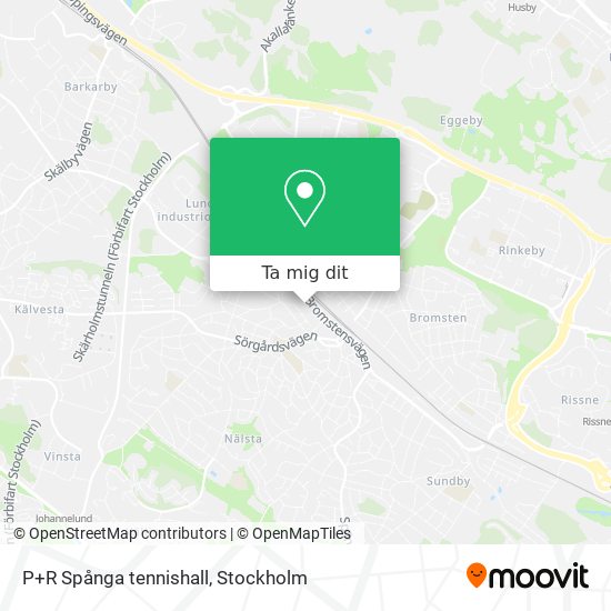 P+R Spånga tennishall karta