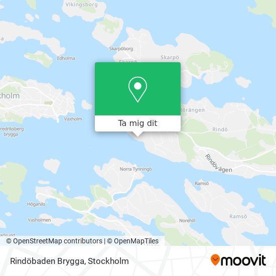 Rindöbaden Brygga karta