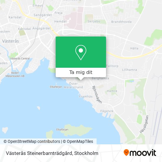 Västerås Steinerbarnträdgård karta