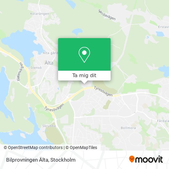 Bilprovningen Älta karta