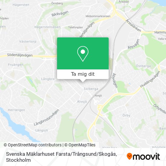 Svenska Mäklarhuset Farsta / Trångsund / Skogås karta