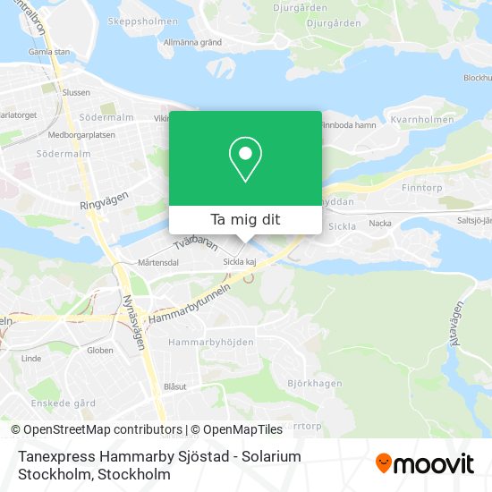 Tanexpress Hammarby Sjöstad - Solarium Stockholm karta