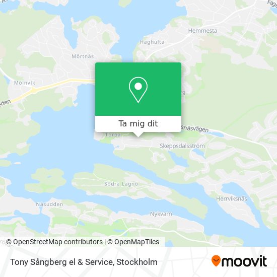Tony Sångberg el & Service karta