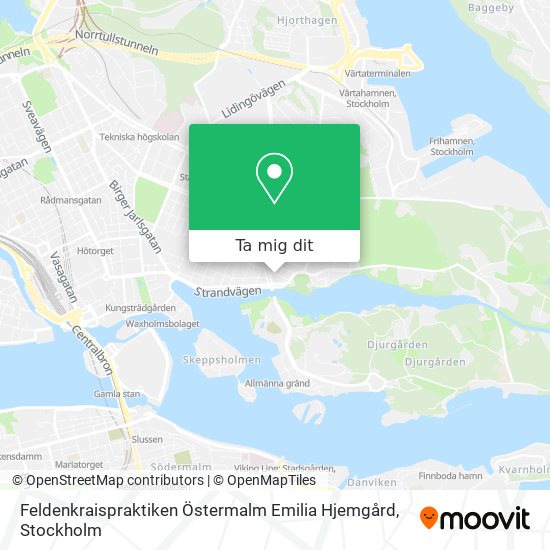 Feldenkraispraktiken Östermalm Emilia Hjemgård karta