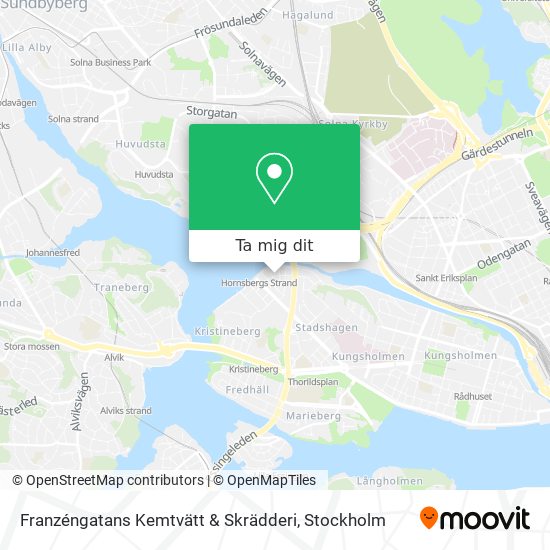 Franzéngatans Kemtvätt & Skrädderi karta