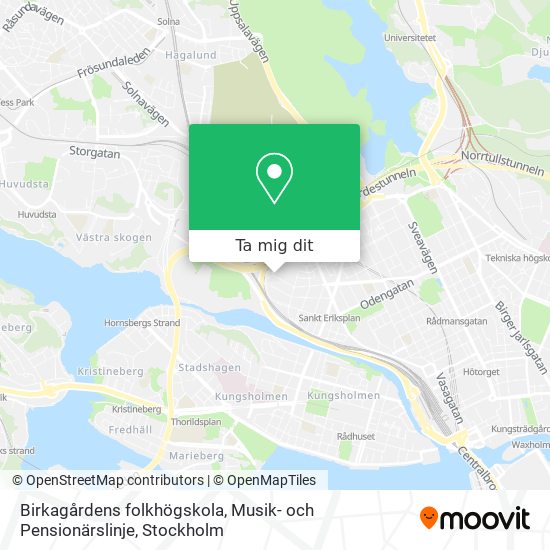 Birkagårdens folkhögskola, Musik- och Pensionärslinje karta