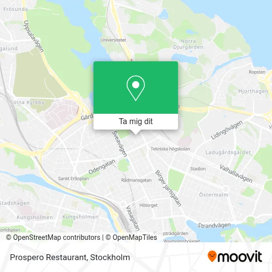 Prospero Restaurant karta