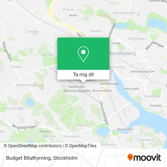 Budget Biluthyrning karta