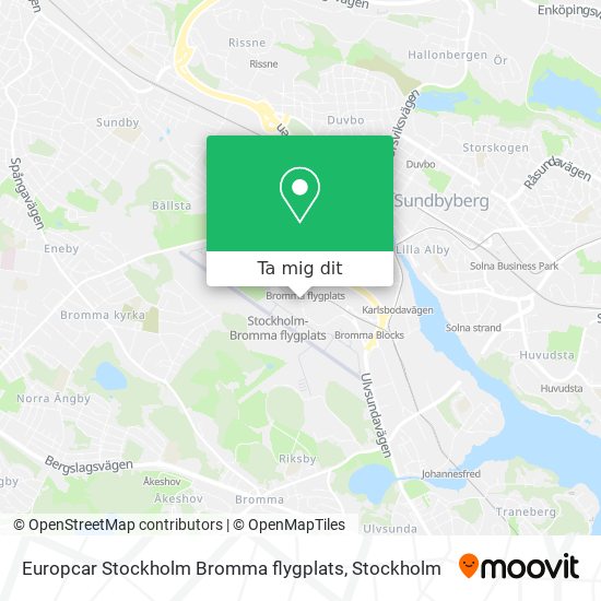 Europcar Stockholm Bromma flygplats karta