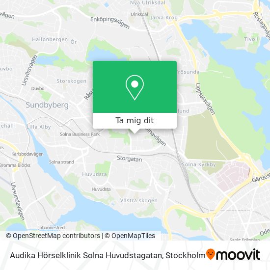 Audika Hörselklinik Solna Huvudstagatan karta