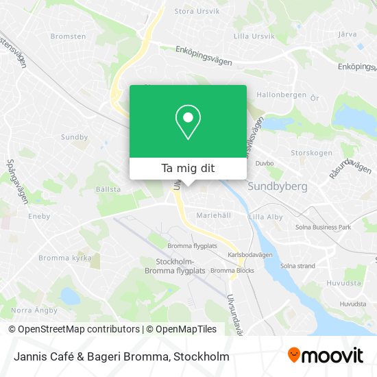 Jannis Café & Bageri Bromma karta