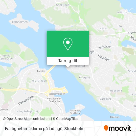 Fastighetsmäklarna på Lidingö karta