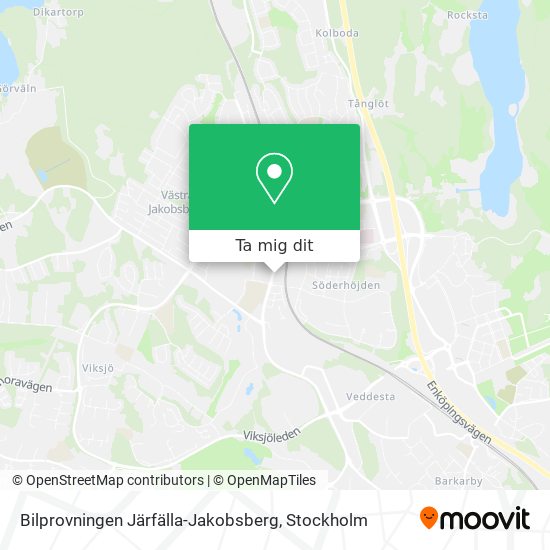 Bilprovningen Järfälla-Jakobsberg karta