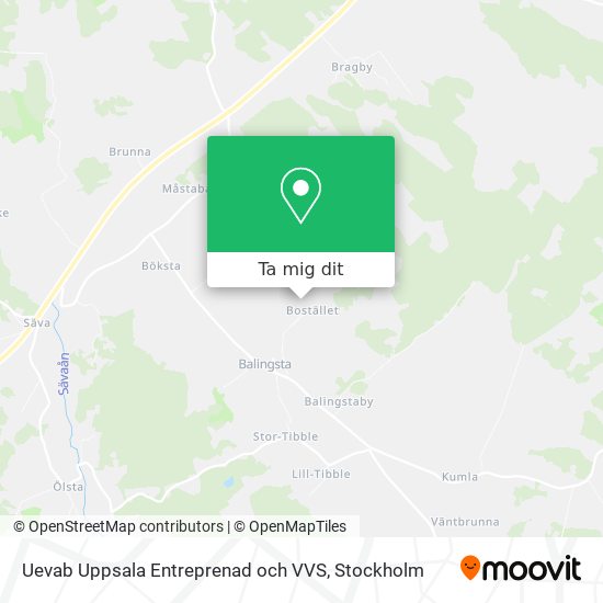 Uevab Uppsala Entreprenad och VVS karta