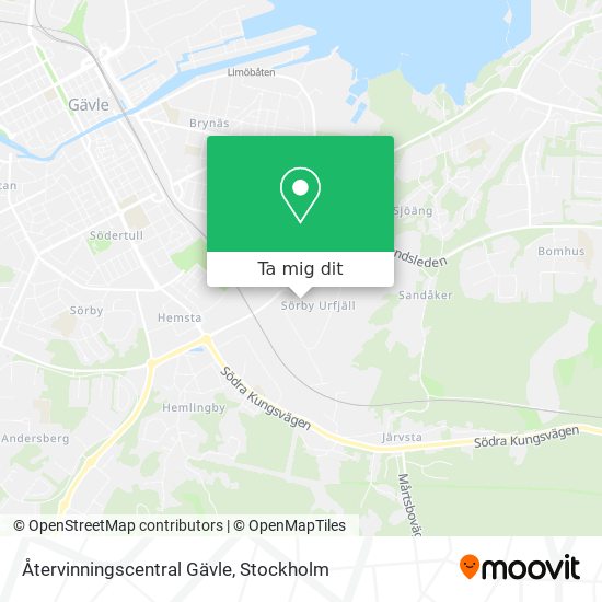Återvinningscentral Gävle karta