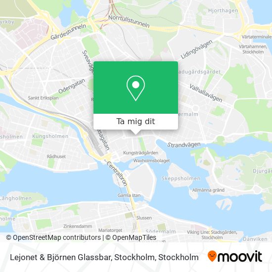 Lejonet & Björnen Glassbar, Stockholm karta