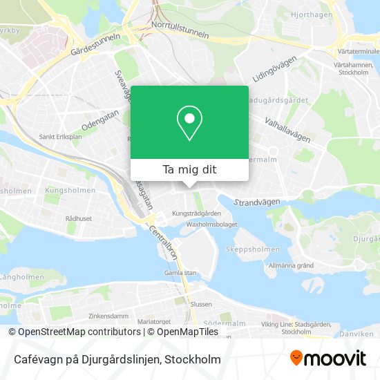 Cafévagn på Djurgårdslinjen karta