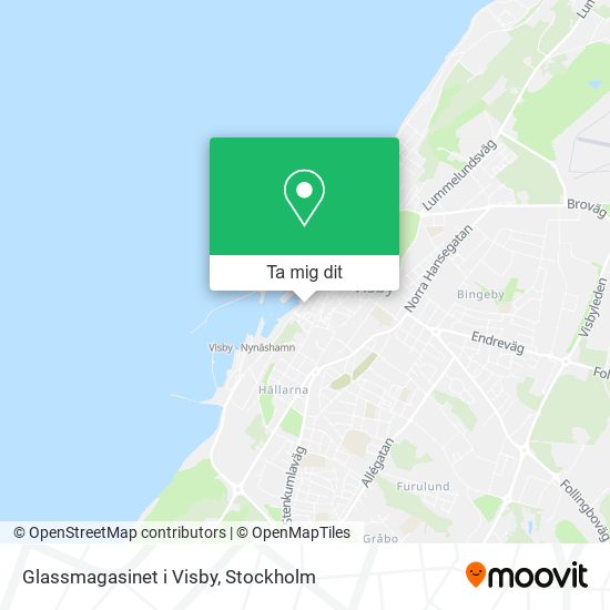 Glassmagasinet i Visby karta