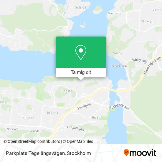 Parkplats Tegelängsvägen karta