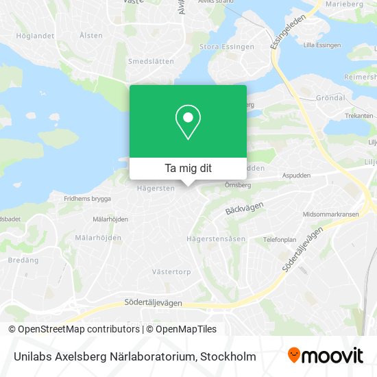 Unilabs Axelsberg Närlaboratorium karta
