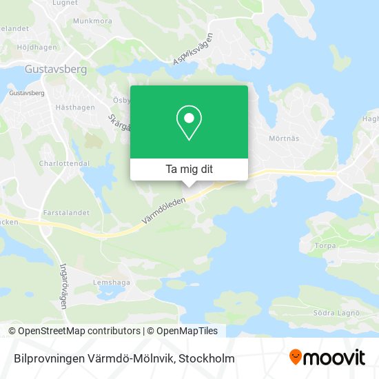 Bilprovningen Värmdö-Mölnvik karta