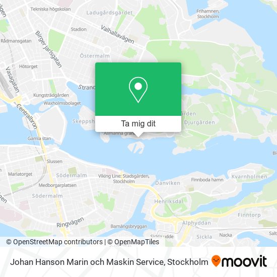 Johan Hanson Marin och Maskin Service karta