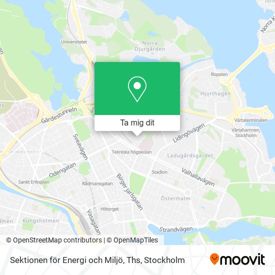 Sektionen för Energi och Miljö, Ths karta