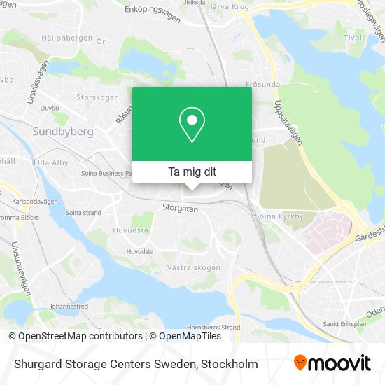 Shurgard Storage Centers Sweden karta