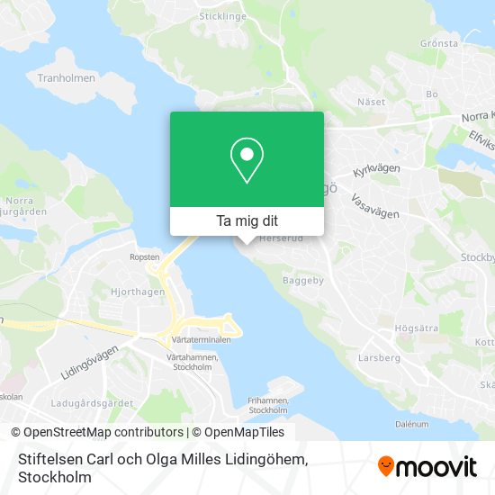Stiftelsen Carl och Olga Milles Lidingöhem karta