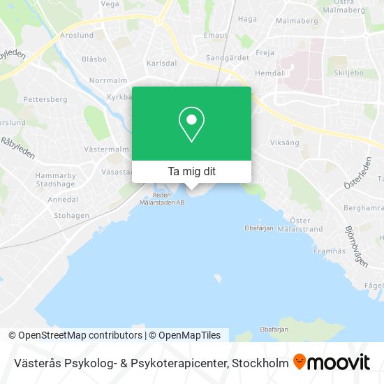 Västerås Psykolog- & Psykoterapicenter karta