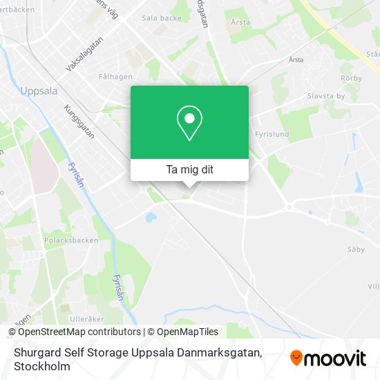 Shurgard Self Storage Uppsala Danmarksgatan karta